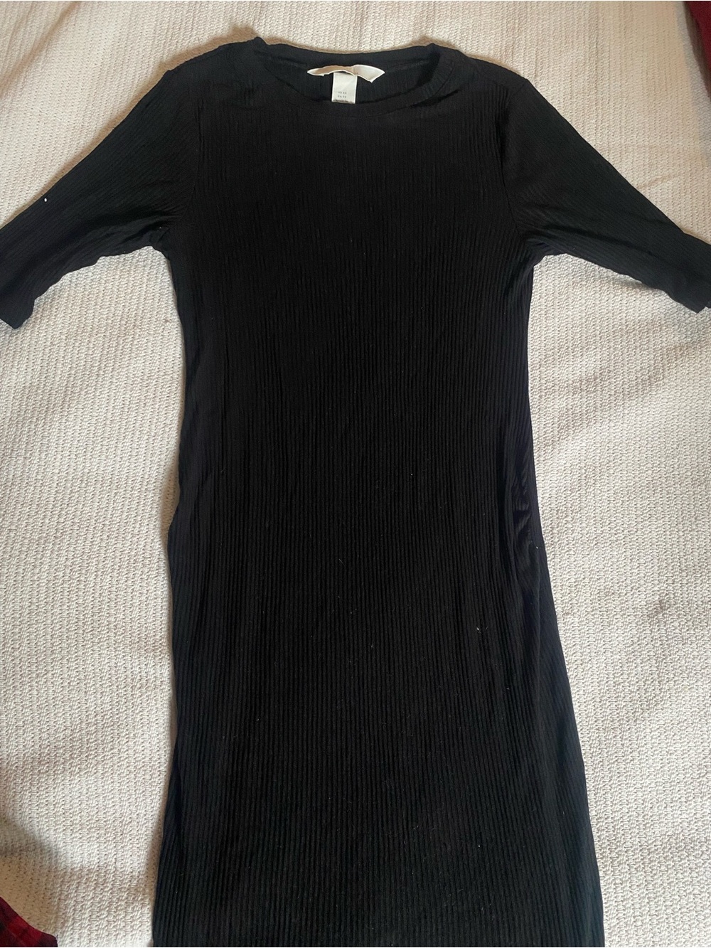 H&M Black Ribbed T-shirt Dress